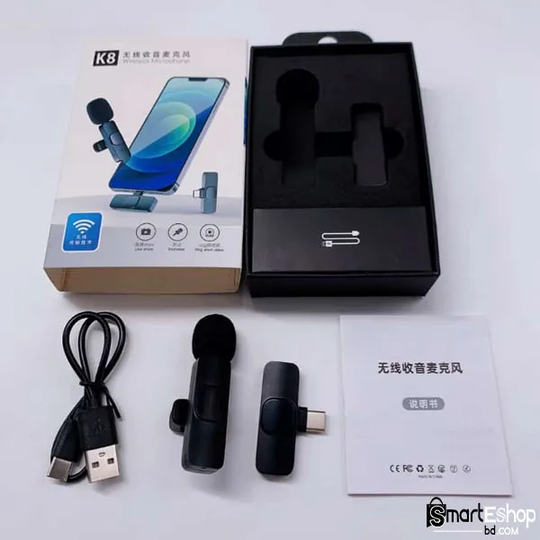 K8-Wireless-Microphone-2 K8 Wireless Microphone Professional Type-C - Image 1